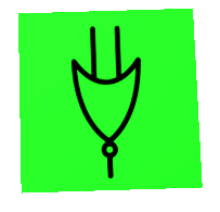 Gate icon, green (output high)
